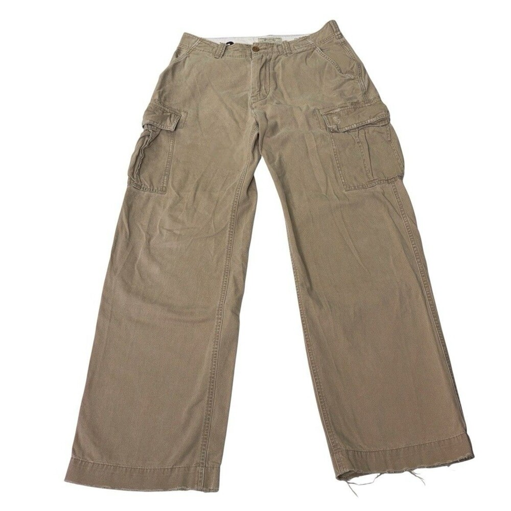 VTG Y2K American Eagle Outfitters Cargo Pants Khaki Mens 30x32 Rugged Wide Leg